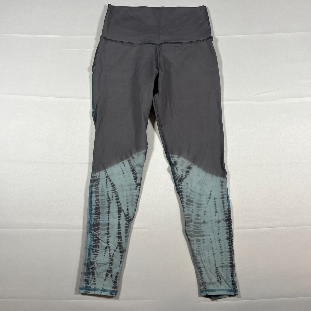 Electric & Rose Cropped Leggings Womens Medium Gray Tie Dye Stretch High Waisted